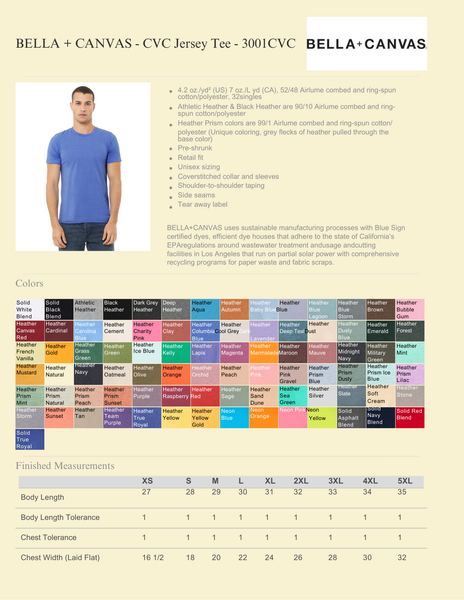 Adult Bella White Tee CVC Blend