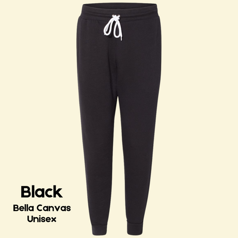 Black Jogger Sweatpants - Bella Canvas - Unisex