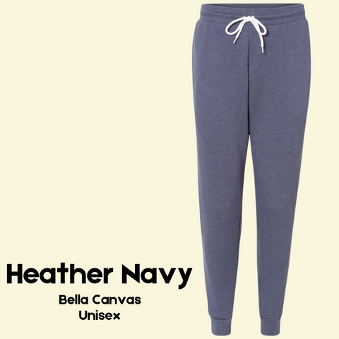 Heather Navy Jogger Sweatpants - Bella Canvas - Unisex