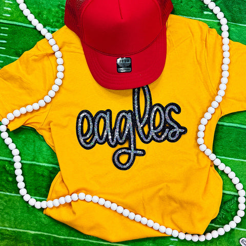 Youth Eagles Sequin Patch Tee
