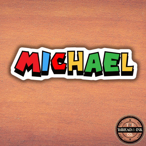 Custom Name Sticker – Colorful Gaming-Inspired Font
