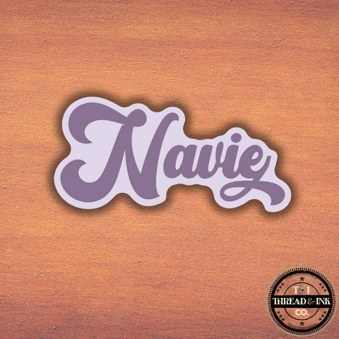 Custom Name Sticker – Elegant Script in Lavender
