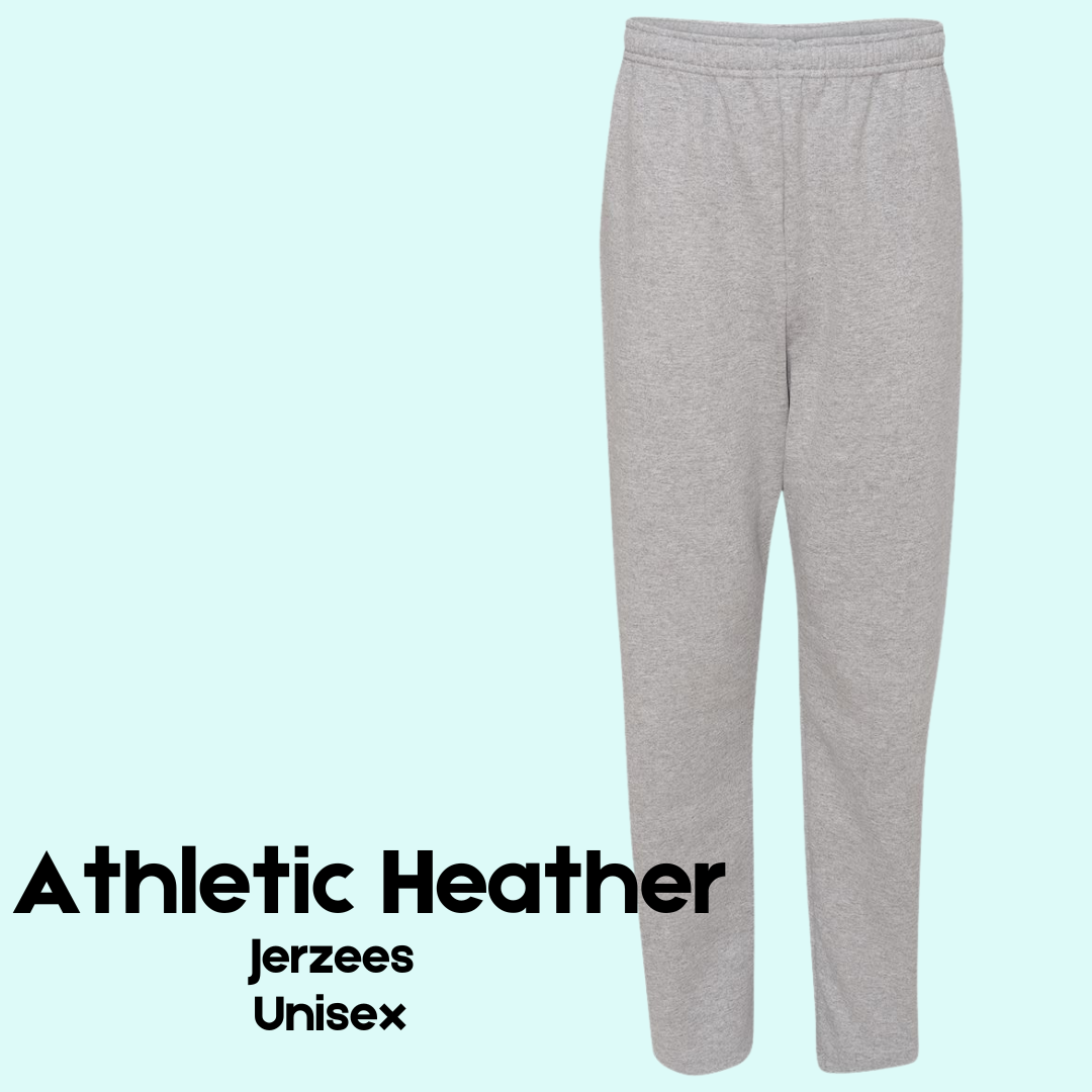Athletic Heather Jerzees Open Bottom Sweatpants - Unisex