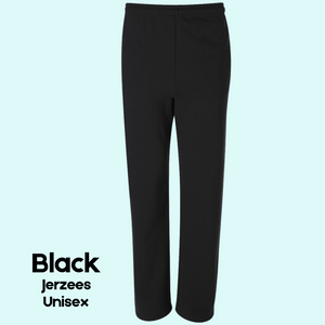 Black Jerzees Open Bottom Sweatpants - Unisex