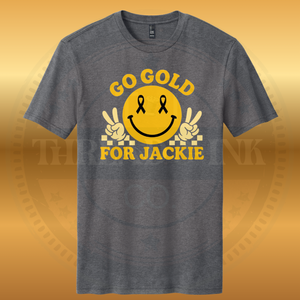 Go Gold For Jackie Retro Heather Charcoal Tee