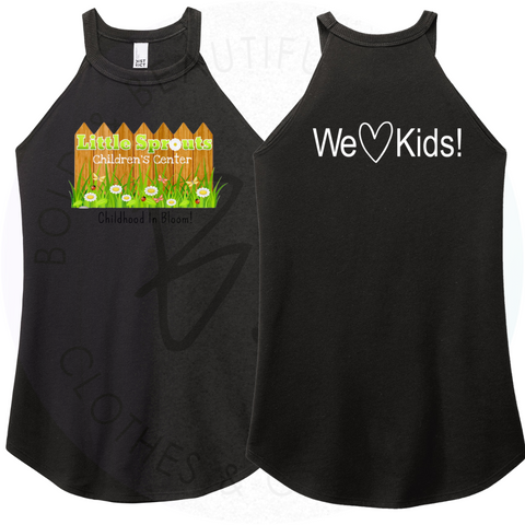 Little Sprouts Black Frost Rocker Tank