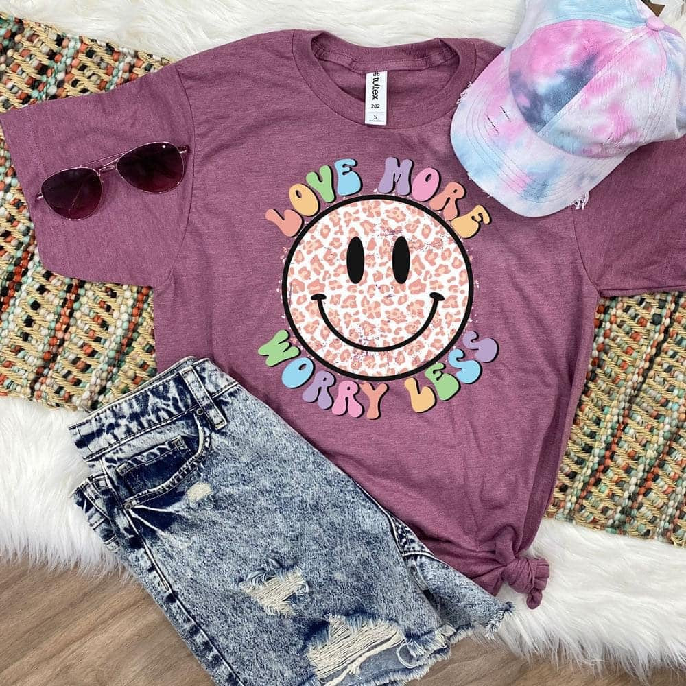 Colorful Love More, Worry Less Tee