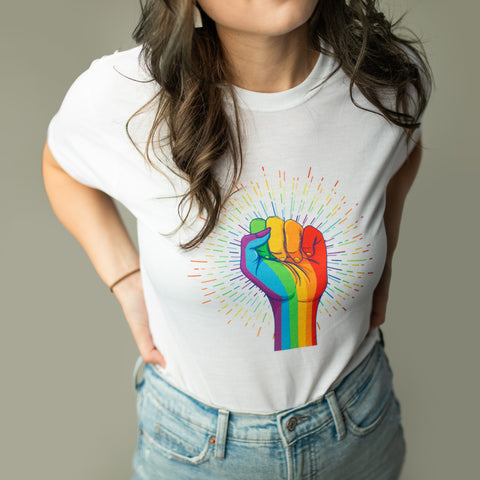 Rainbow Pump it Up Fist - Tee