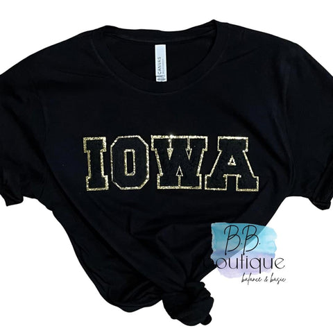 Iowa Top with Chenille Patches