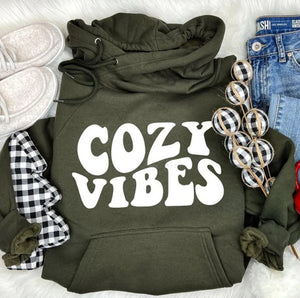 Cozy Vibes Military Green Hoodie