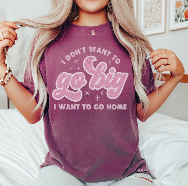 I Don't Want to Go Big, I Want to Go Home Tee