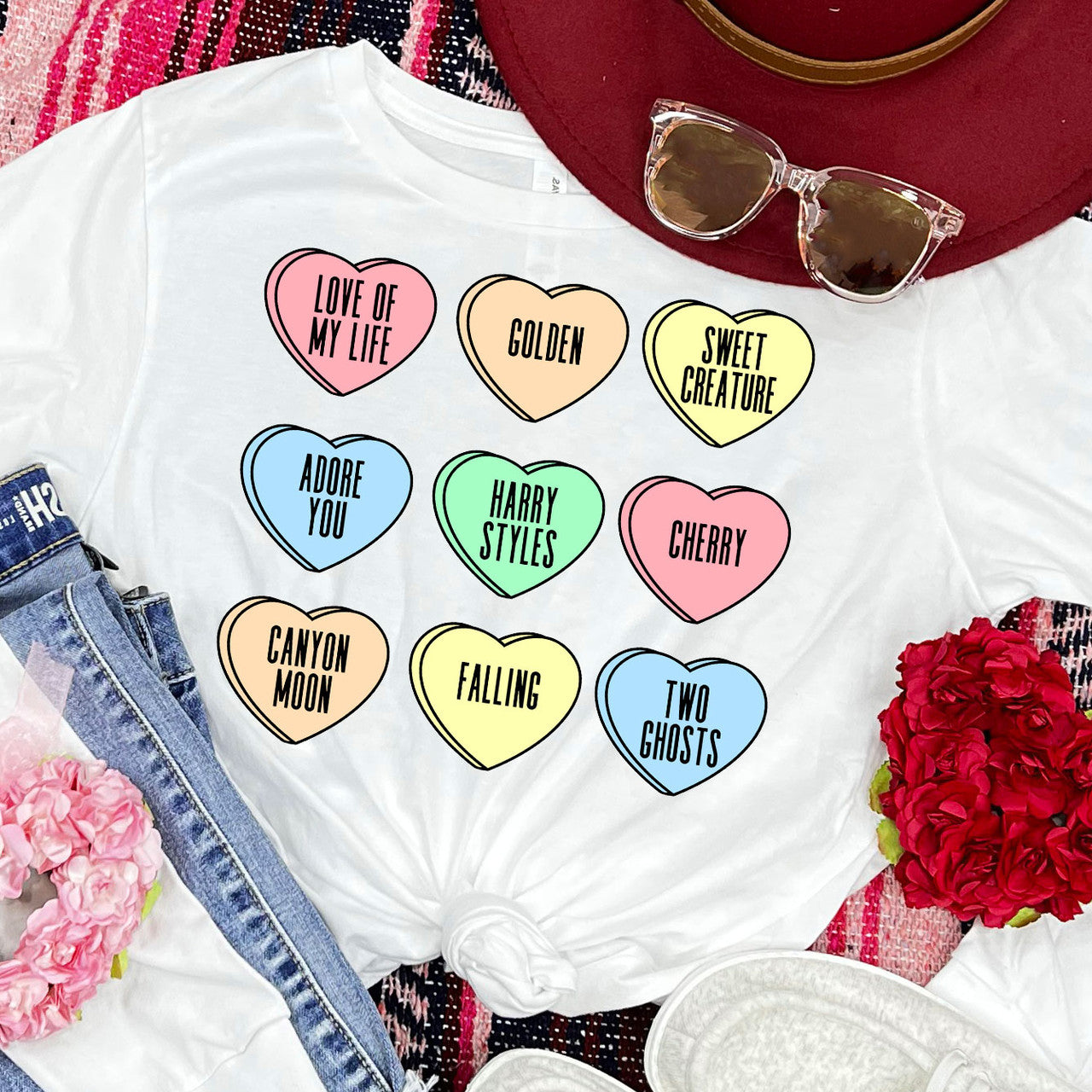 Harry Styles Candy Hearts Tee