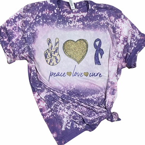 Peace Love Cure - Purple Ribbon Tee