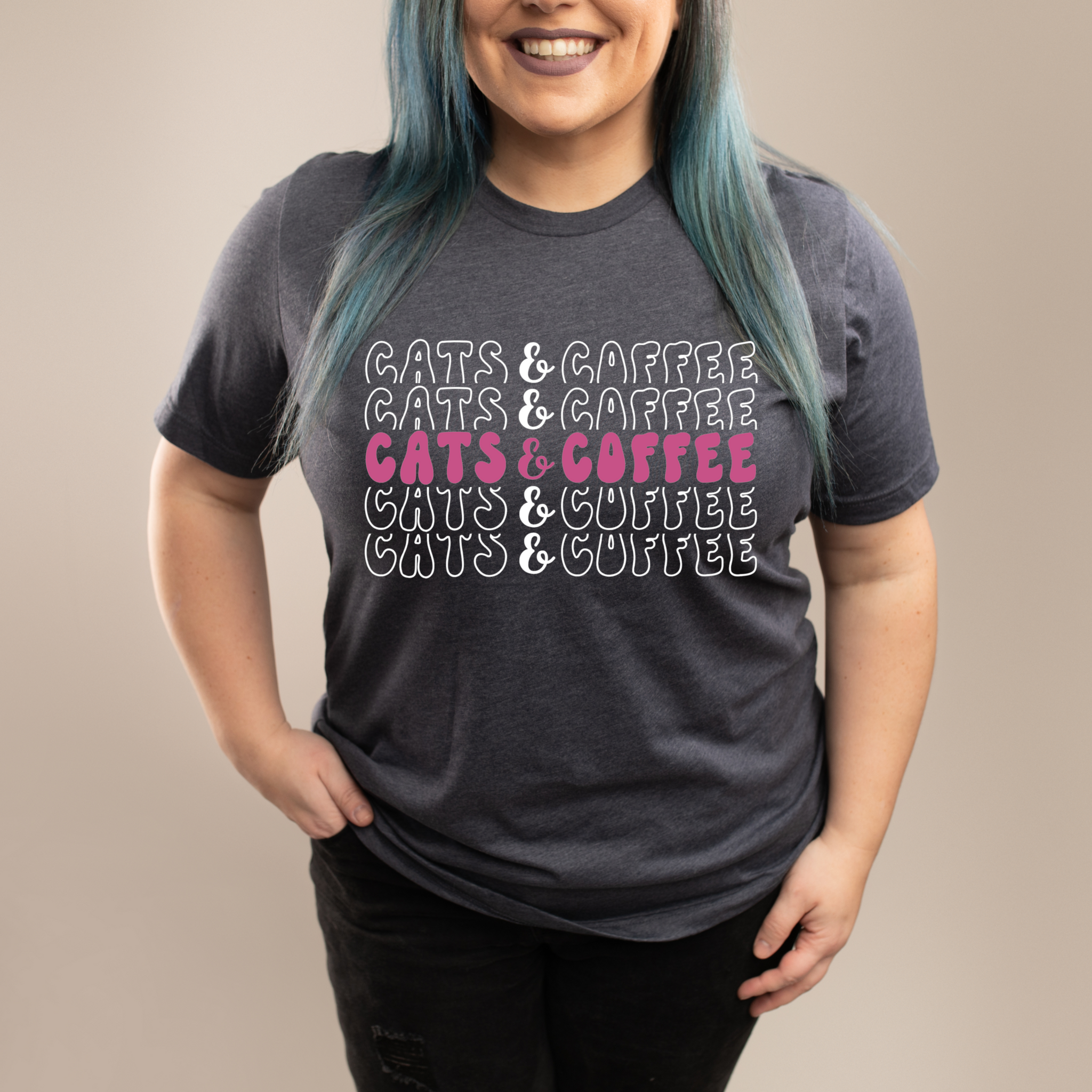 Retro Cats & Coffee Tee