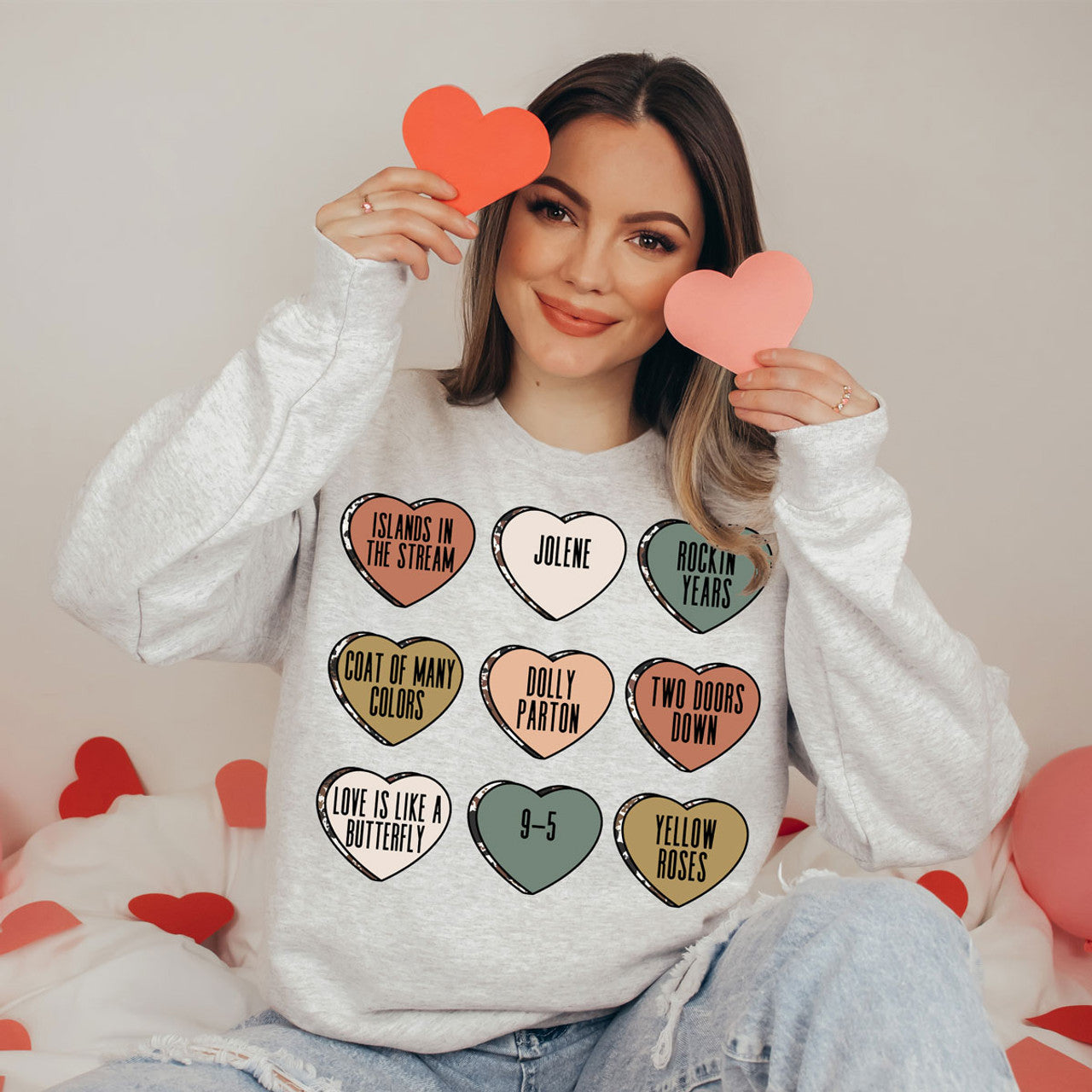 Dolly Parten Candy Hearts Sweatshirt