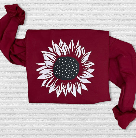 Maroon Sunflower Crewneck