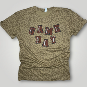 Game Day Football Chenille Patched Leopard Tee