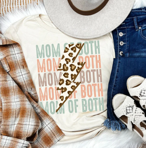 Leopard Bolt Mom of Both Tee