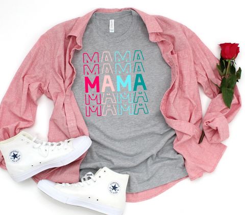 Stacked Colorful Mama Tee