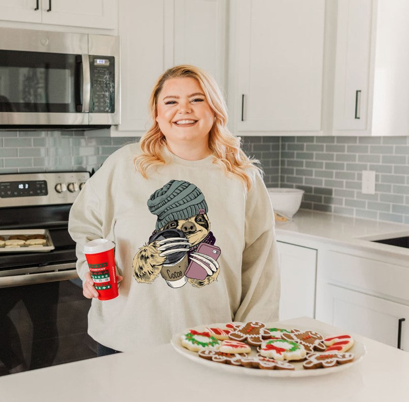 Sloth Wrapped Hot Cocoa Sweatshirt
