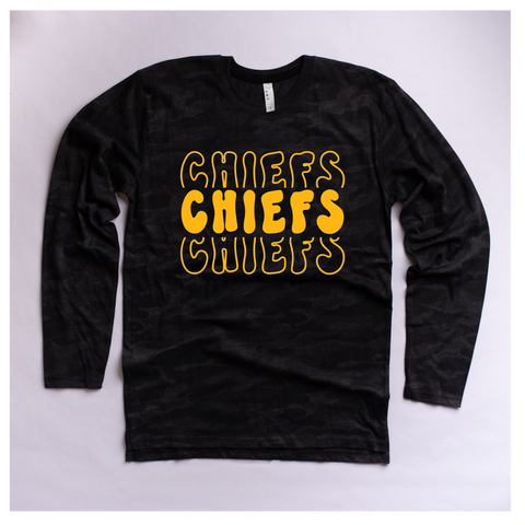 Stacked Chiefs Black Camo Long Sleeve