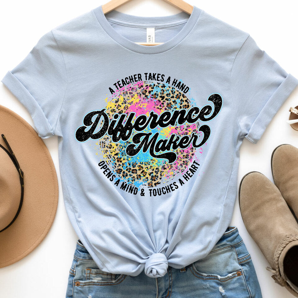 Colorful Leopard Difference Maker Tee